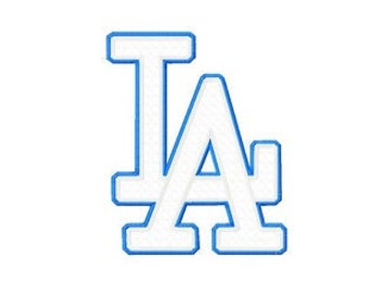LA applique logo free embroidery design. LA logo. Ralph Lauren. Embroidered design, used for embroidery machines. Sticker LA
