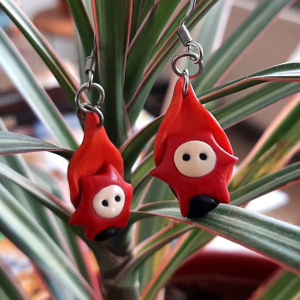 Handmade little devil earrings  - Polymer clay earrings - Devil earrings - Red earrings - Hot earrings - Fire earrings