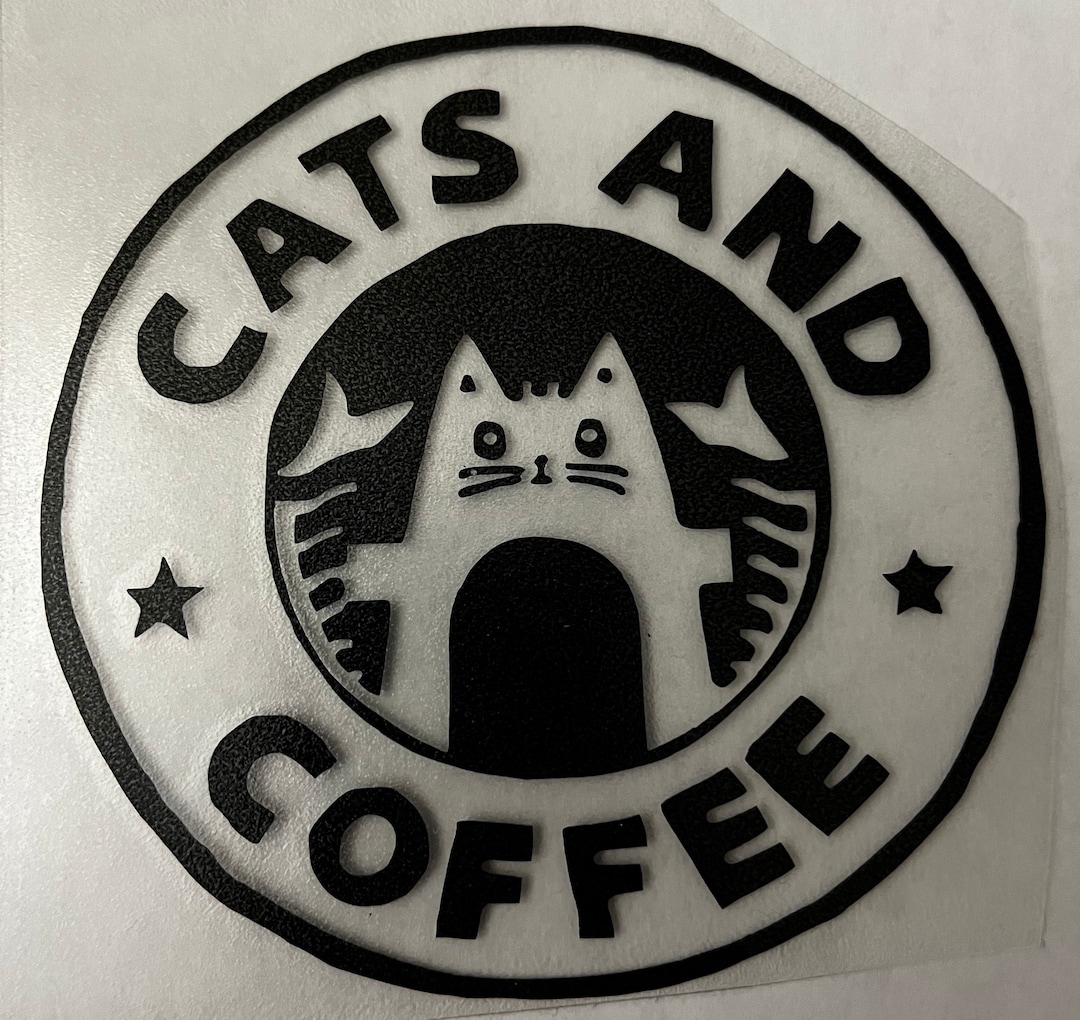 Cats and Coffee Vinyl Sticker - Etsy