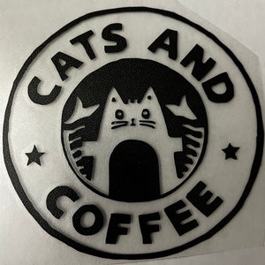 Cats and Coffee Vinyl Sticker