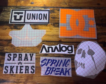 5 Large Snowboard Vinyl Decals (Random Pick)