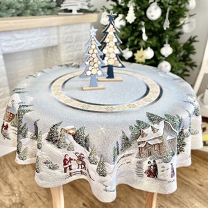Tapestry Christmas Tablecloth. Festive Holiday Tablecloth. - Etsy