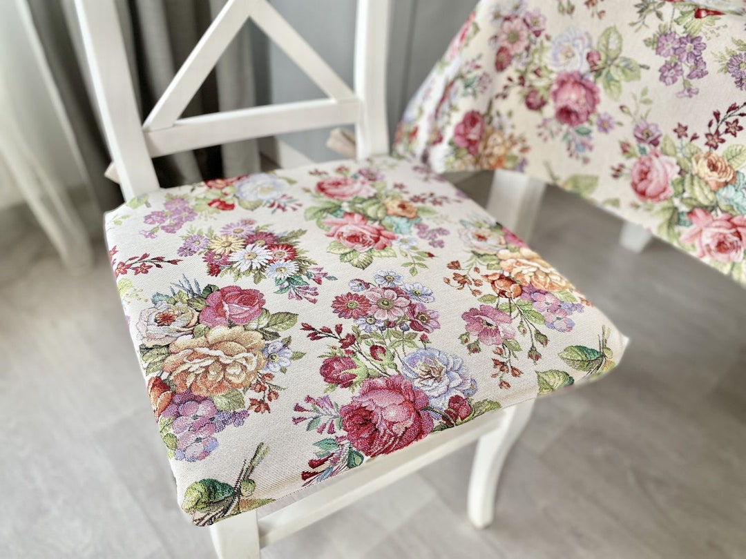 Dining Room Chairs Seat Cushion. Kitchen Chair Pad. Floral Etsy