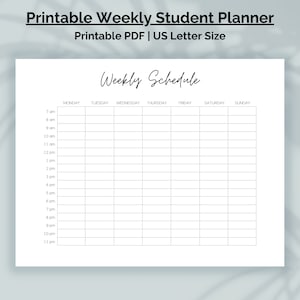Printable Weekly Student Planner - Organize Study & Tasks - Instant ...
