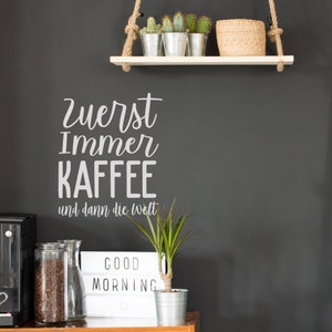 Coffee Break First Always Coffee Vinyl Sticker Sticker Wall Decal Decor Dining Room Kitchen Wall Decal Deco Kitchen Wall Decoration (Black)