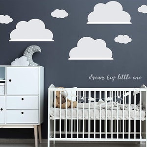 Wall sticker cloud stickers 3x large cloud suitable for your IKEA RiBBA MOSSLANDA LACK wall shelf (shelves not included)
