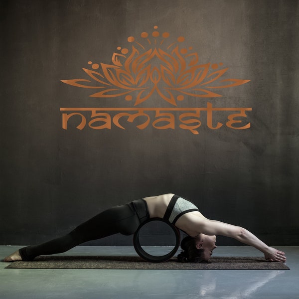 Namaste Sticker Mural Yoga Méditation (Cuivre)