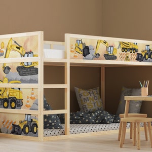 Sticker for IKEA Kura bed sticker children&#39;s room construction site excavator cement mixer truck playroom decoration bed sticker KB3032