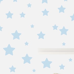 Wall decal for baby room Star set in pastel blue Star wall sticker starry sky Wall sticker - light blue set