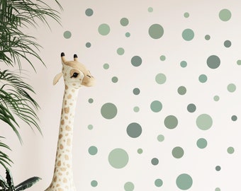 Wall sticker for baby room 104 pieces circles dots set polka dots daycare wall stickers wall stickers - green set