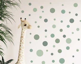 Adesivo murale per baby room 104pcs Circles Dots Set Polka Polka Polka Polka Dots Kita Wall Sticker Wall Sticker - Green Set