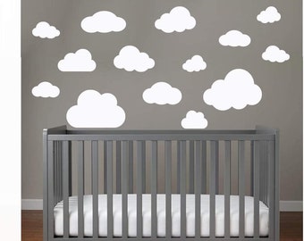 Clouds Set 16x Grand Cloud Wall Decal Wall Sticker pour Chambre de bébé, Sticker De nursery Sticker Sky White Clouds Cloud - 6x DIN A4