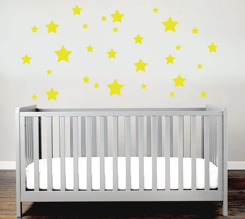 Muursticker sterren 30 stuks voor babykamer kinderkamer muursticker vinyl DIY muur tattoo grijs, beige en andere kleuren afbeelding 7