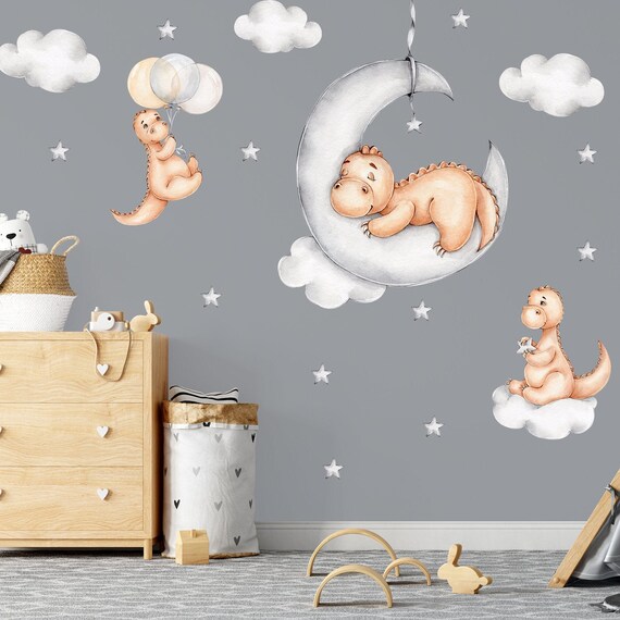 Yuanan Laser Silver Dinosaur Footprints Wall Decals – 28-Piece Vinyl Sticker Set For Kids' Rooms