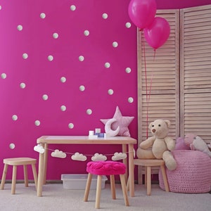 Punkte Kreise Set 70Stück Dots an der Wand Wandtattoo Tupfen Babyzimmer Kinderzimmer Wandsticker Wandaufkleber - Silber 4cm Durchmesser