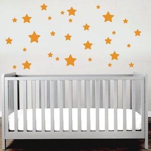 Muursticker sterren 30 stuks voor babykamer kinderkamer muursticker vinyl DIY muur tattoo grijs, beige en andere kleuren afbeelding 5