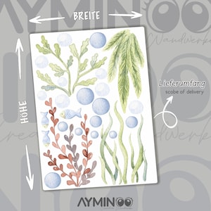Extra sea plants for underwater world wall sticker children&#39;s room watercolor, underwater, animals, plants, playroom wall decoration K2059