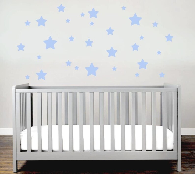 Muursticker sterren 30 stuks voor babykamer kinderkamer muursticker vinyl DIY muur tattoo grijs, beige en andere kleuren afbeelding 4