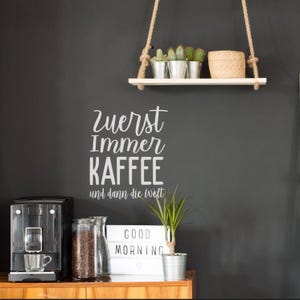 Coffee Break First Always Coffee Vinyl Sticker Adesivo Adesivo Adesivo Da parete Decor Sala da pranzo Cucina Decalcomania da parete Deco Cucina Decorazione da parete (nero)