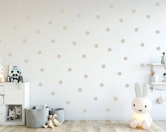 Dots Circles Set 70 Pieces Dots on the Wall Wall Tattoo Polka Polka Dots Baby Room Children's Room Wall Stickers Wall Stickers - Beige 4 cm in diameter