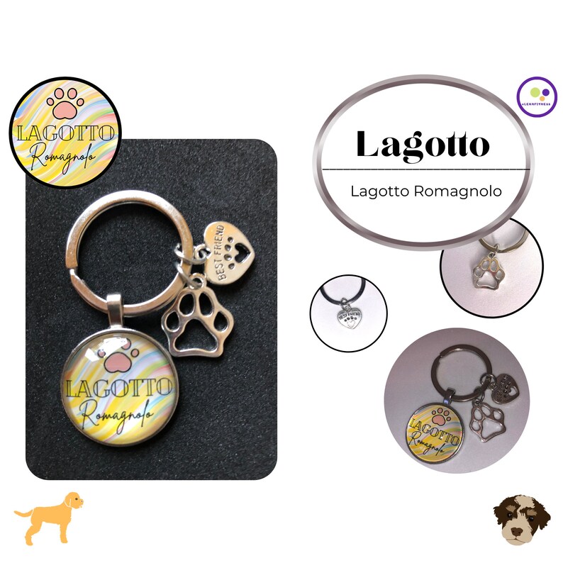 Lagotto romagnolo sleutelhanger kleurrijk cadeautip afbeelding 1