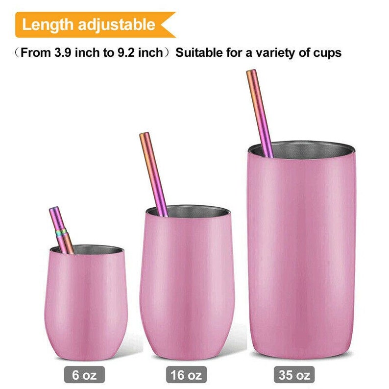 Telescopic Straw Reusable Straw Collapsible Straw Metal Straw Brush & Case UK image 6