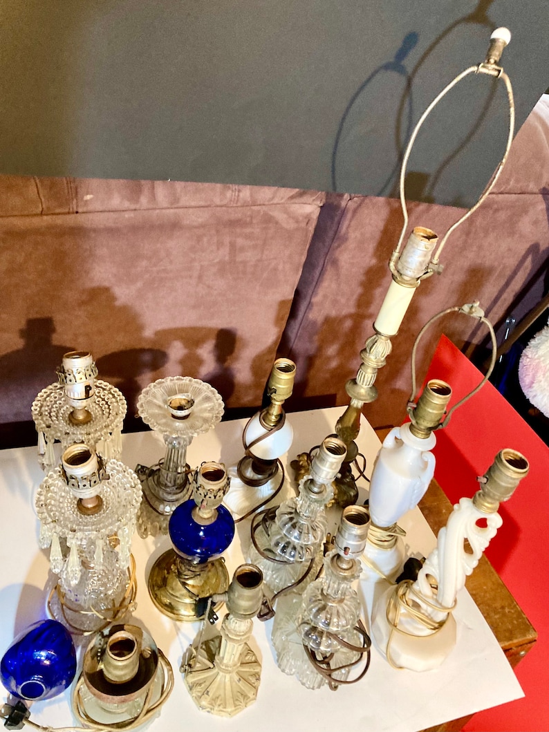 Antique table lamps. Choice of several table lamps. All need Re-wired. All sold separately. 1.