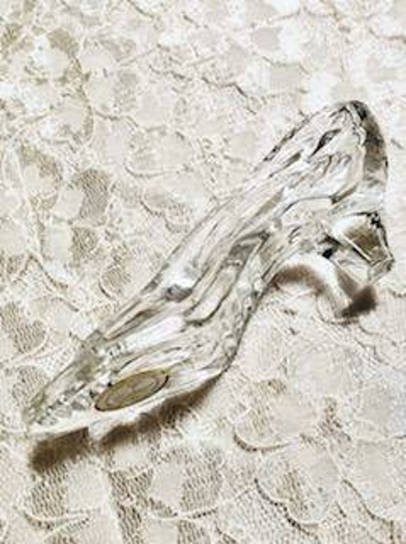 Vintage Crystal Glass Slipper. Jewelry Holder/collectable Etsy