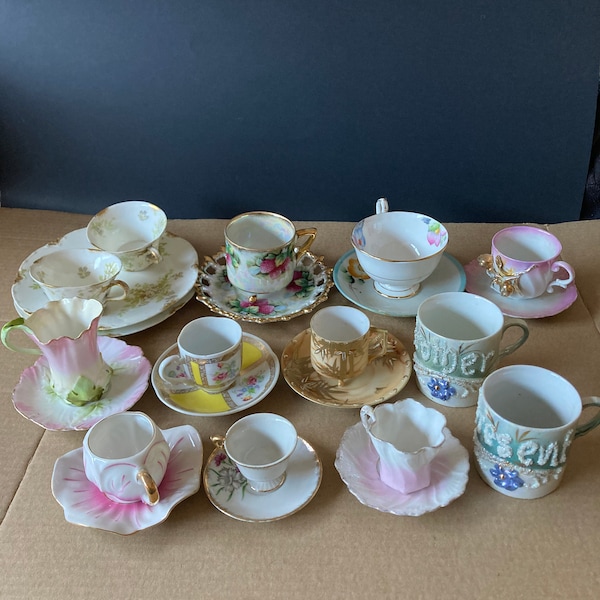 Antique to vintage tea cups made of fine porcelain bone china, some very rare & old.