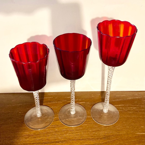 Antique Red Wine Goblet Etsy