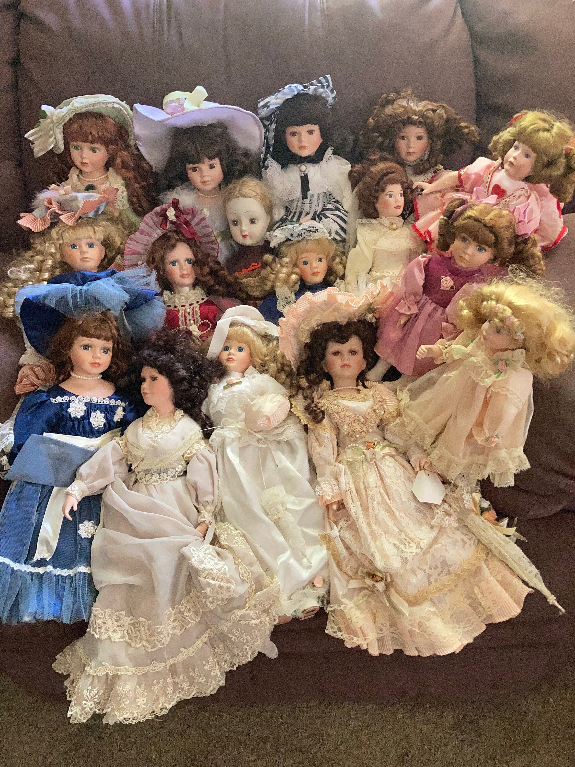 Vintage porcelain dolls from the 1960's 1970's 1980's Vintage porcelain dolls from the 1960's 1970's 1980's