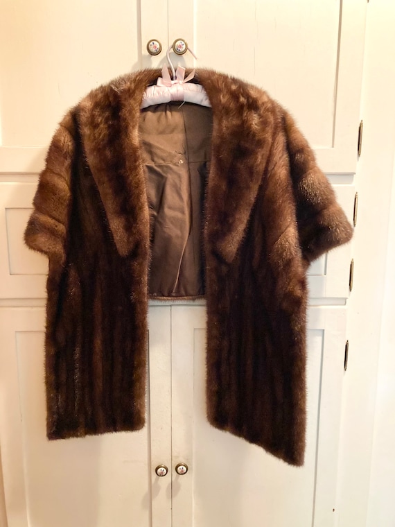 Vintage designer mink fur stole, coat, real mink i