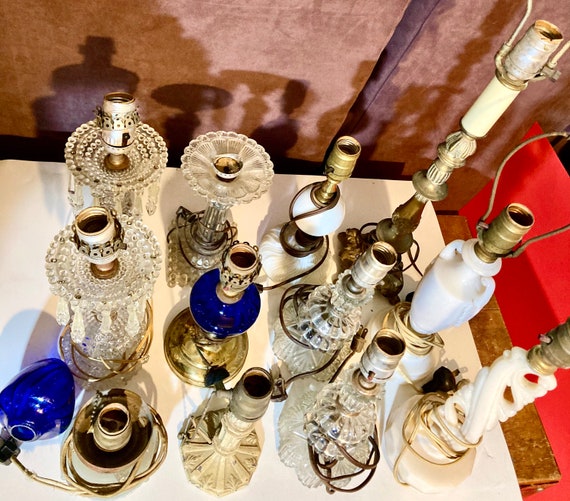 Antique table lamps. Choice of several table lamps. All need Re-wired. All sold separately.
