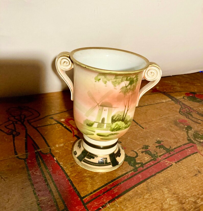 Nippon Morimura Hand Painted Vase. Two Handled Urn Vase. Art Etsy