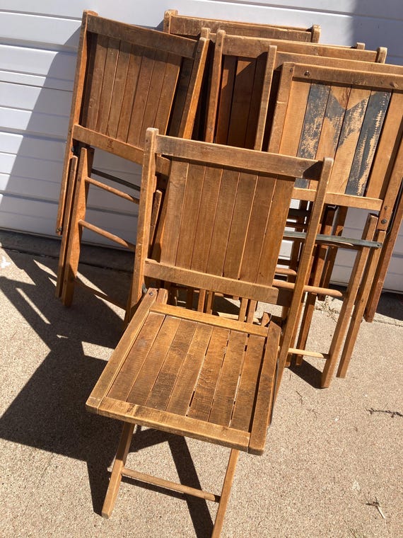 Vintage Wooden Fold up Auditorium Chairs. - Etsy