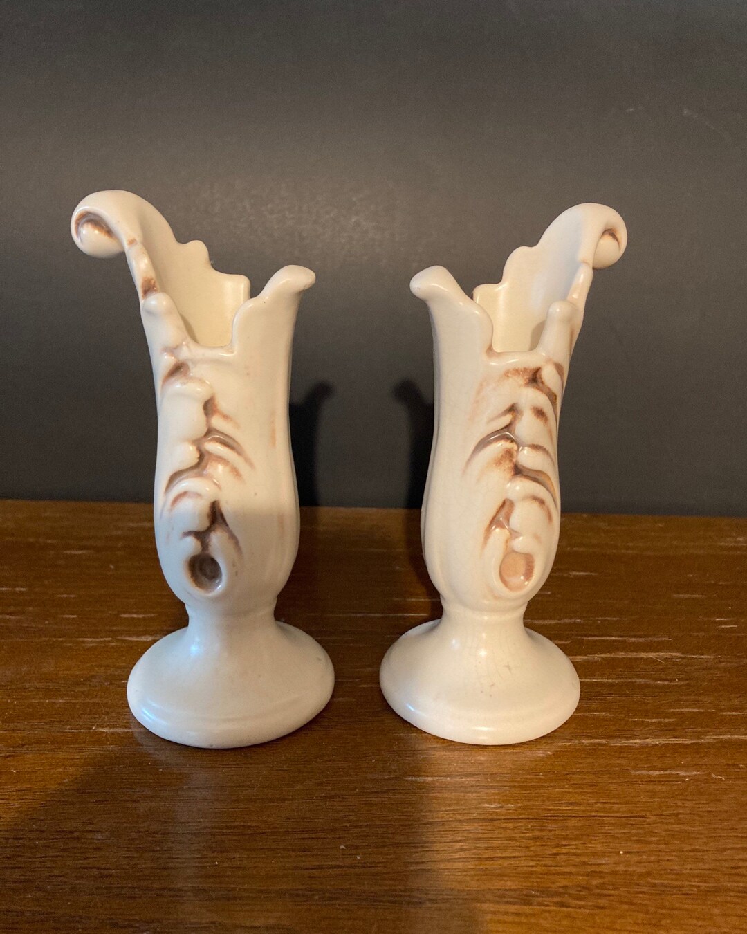 Authentic Red Wing Candle Holders Set of Two Vintage 1930s Etsy