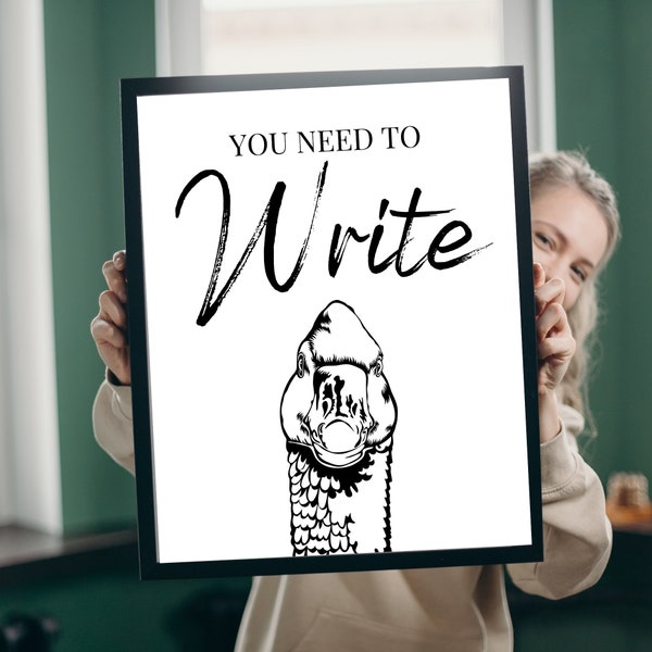 Author Gifts | Writer Gift | Funny Motivational Wall Art | Mildly Threatening Goose Illustration [DIGITAL DOWNLOAD]