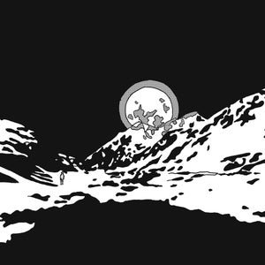 Postal luna y montaña