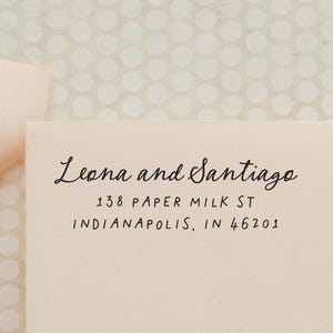 Handgetekende adresstempel, grappige retouradresstempel, handschrift zelfinktende stempel huwelijksuitnodiging, housewarmingcadeau