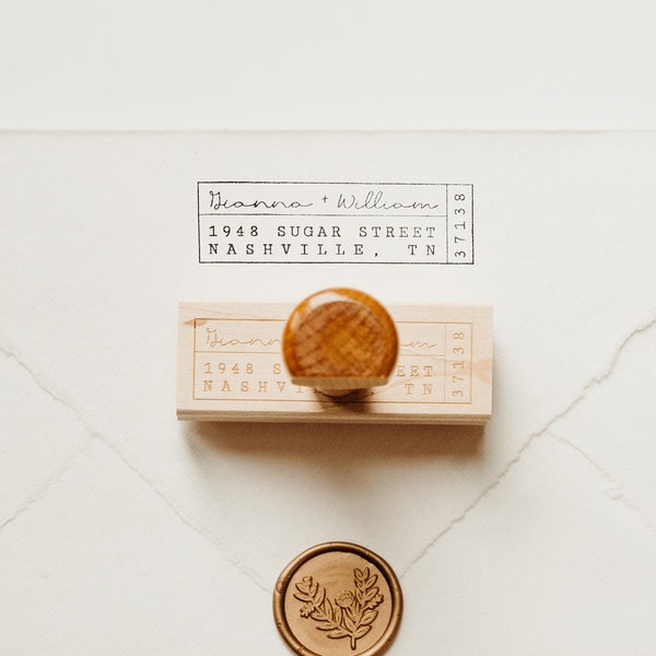 Minimalist Return Address Stamp, Personalized Self Inking or Rubber Stamp, Border Wedding Stamp, Simple Frame Custom Return Address Stamp