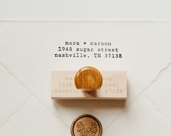 Minimalist Return Address Stamp, Personalized Self Inking or Rubber Stamp, Typewriter Wedding Stamp, Simple Custom Return Address Stamp