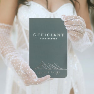 Mountain Wedding Officiant Book, Colorado Wedding Booklet, Personalized Reverend Gift, Silver Foil Lined Pastor Notebook for Sermon, Julian