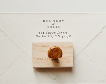 Minimalist Return Address Stamp, Personalized Address Stamper, Housewarming Gift, Eco Maple  Wood Stamp OR Self Inking Stamp