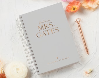 Zukünftige Frau Hochzeitsplaner Buch, moderne individuelle Hochzeitsplaner, Goldfolie, Hochzeit Hardcover Buch, beste Freundin Hochzeitsgeschenk an Braut, Luna