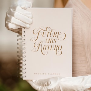 Elegant Wedding Planner, Personalized Printed Wedding Planning Book, Custom Gold Foil Bridal Shower Gift, Bridal Shower Gift Bride - Olivia