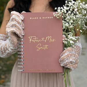 Future Mrs. Wedding Planner, Custom Wedding Planner, Real Gold Foil Personalized Wedding Planning Book - Terracotta Wedding, Blake