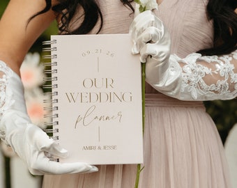 Personalized Wedding Planner - Modern Planning Book, Foil Gold Bridal Shower & Engagement Gift for Bride #Amiri
