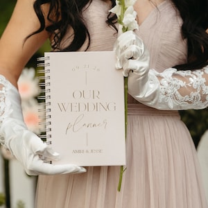 Personalized Wedding Planner - Modern Planning Book, Foil Gold Bridal Shower & Engagement Gift for Bride #Amiri