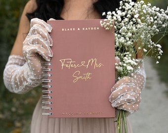 Future Mrs. Wedding Planner, Custom Wedding Planner, Real Gold Foil Personalized Wedding Planning Book - Terracotta Wedding, Blake