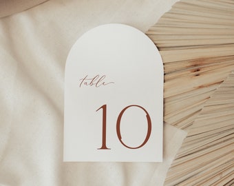Arch Table Number Template, Minimalist Editable Wedding Table Numbers Sign, Printable Instant Download, Harper
